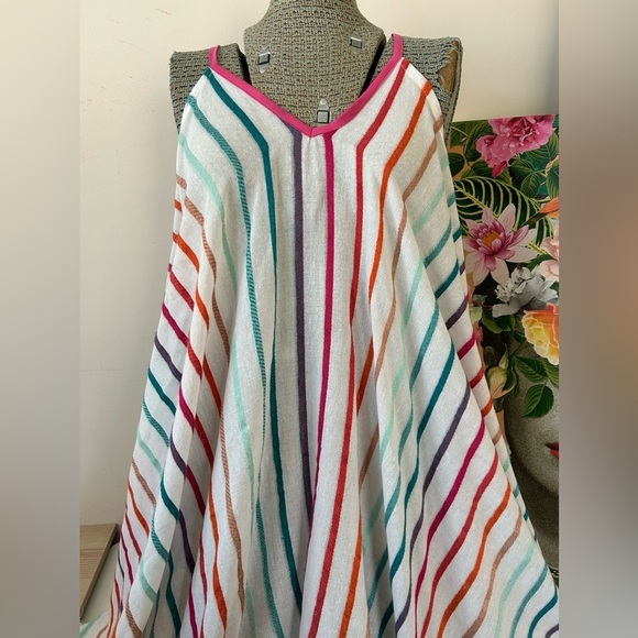 NWT NEW DIRECTIONS MULTICOLOR COVERUP O/S DYED YARN, GAUZY, PULLOVER,LIGHTWEIGHT - Picture 2 of 6